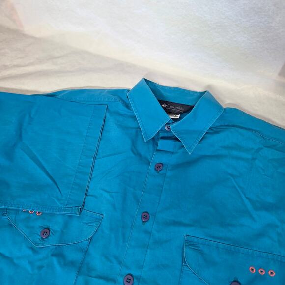 Columbia Sportswear Blue Pocket Shirt Men's Large - Picture 1 of 9